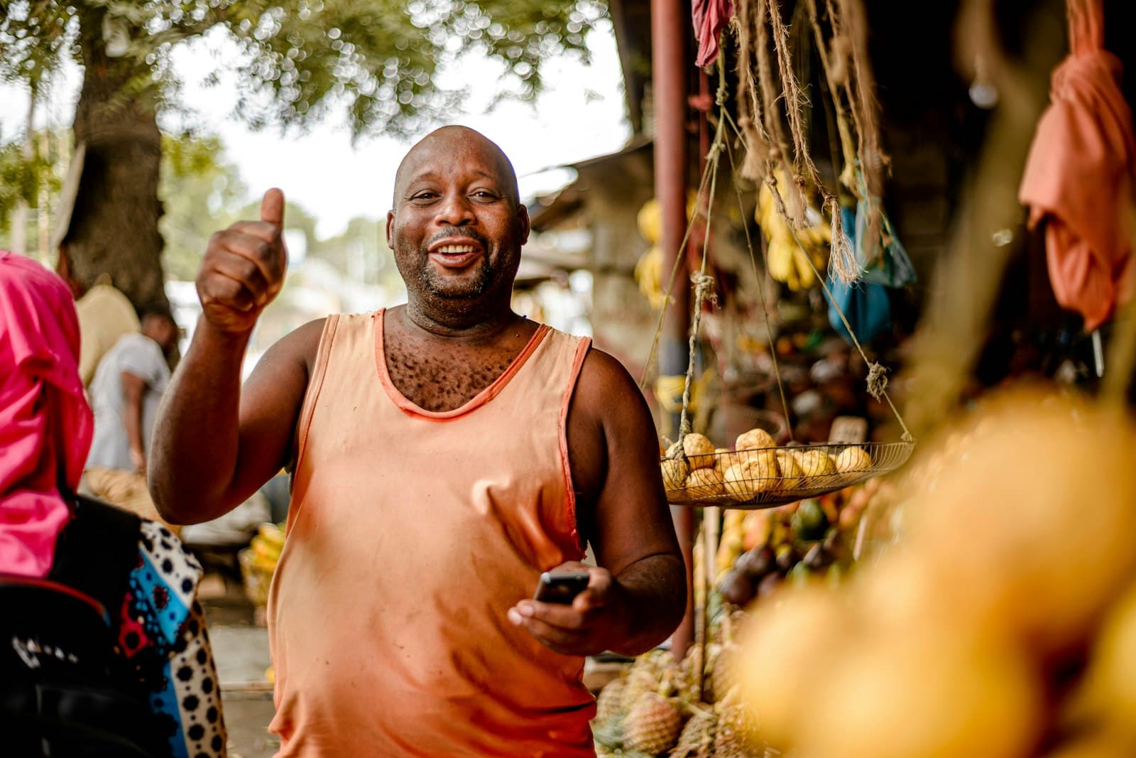 A trader at his stall
