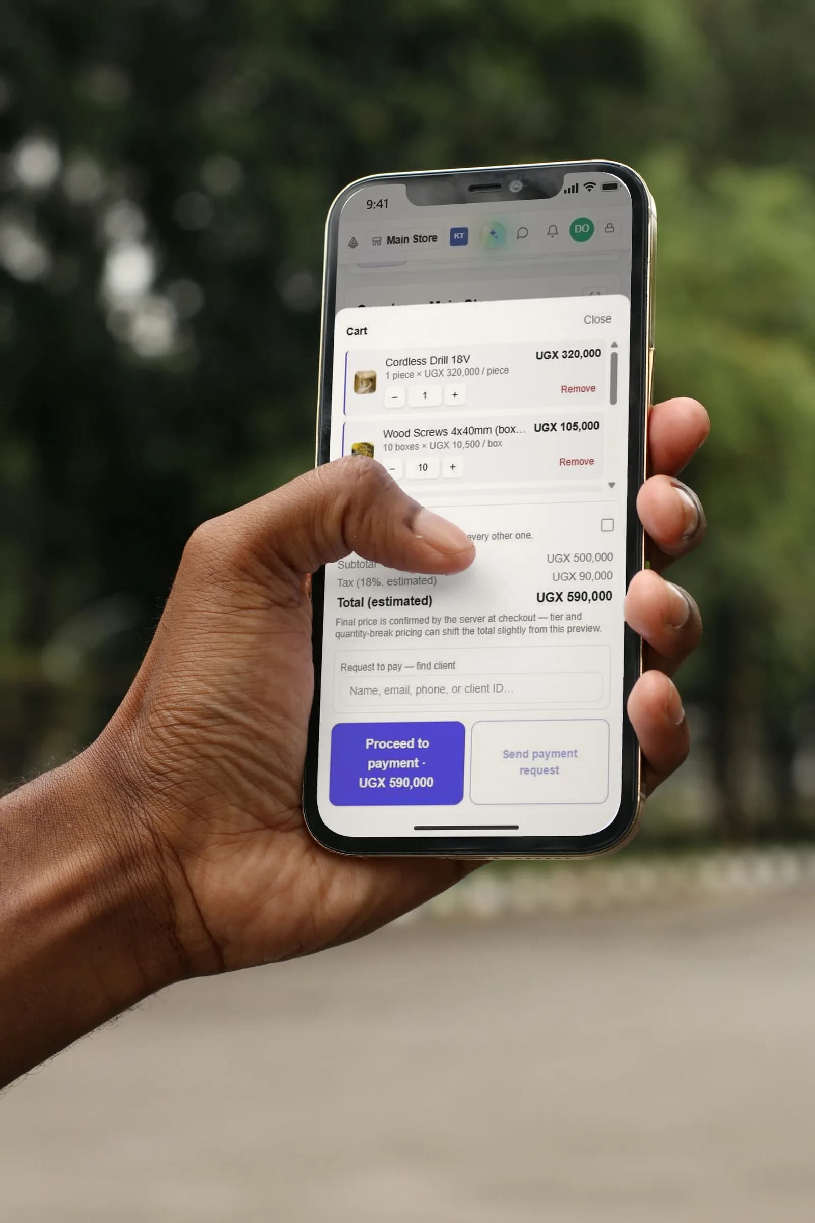 DAS POS for hardware & building supplies on a phone