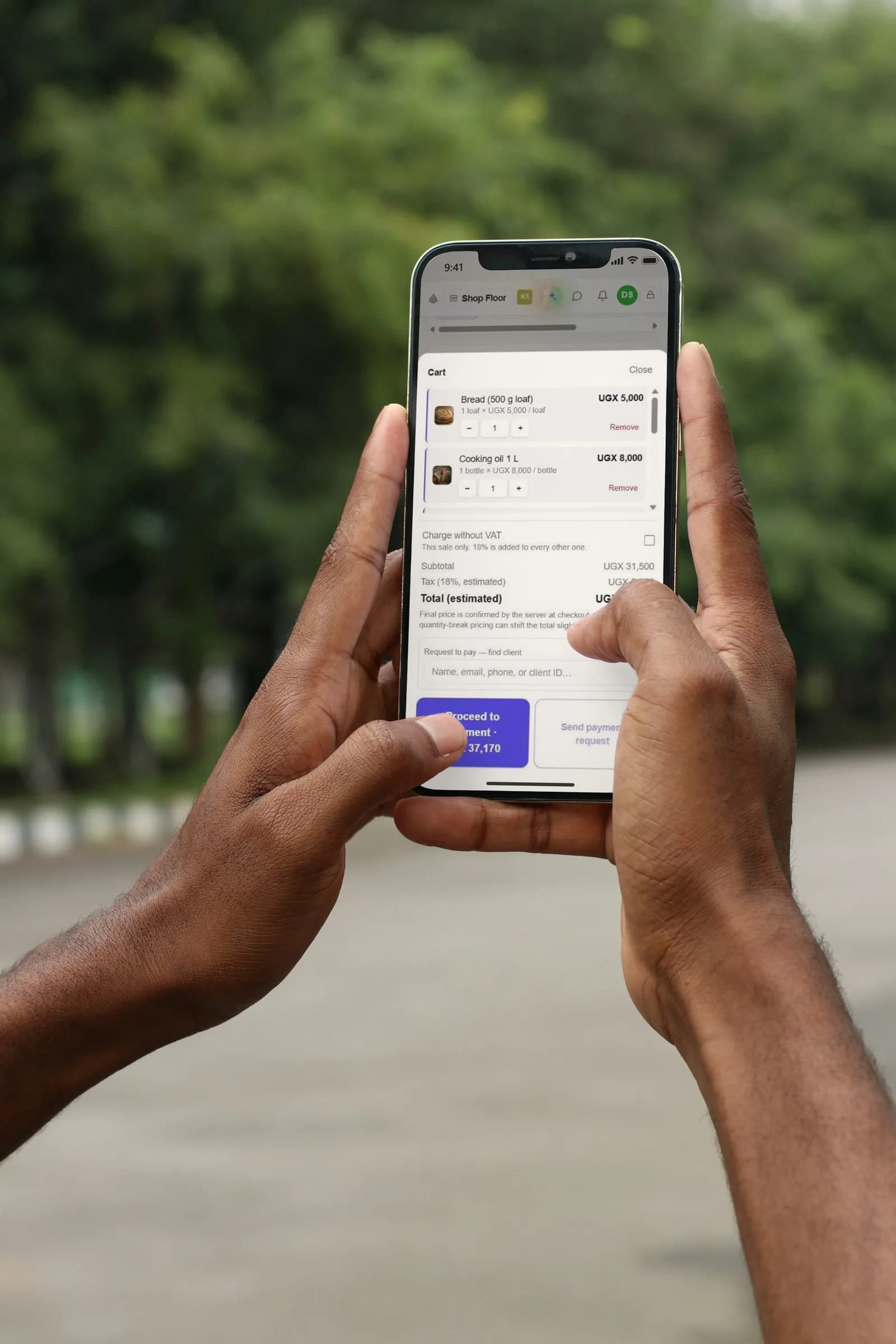 DAS POS for shops & supermarkets on a phone